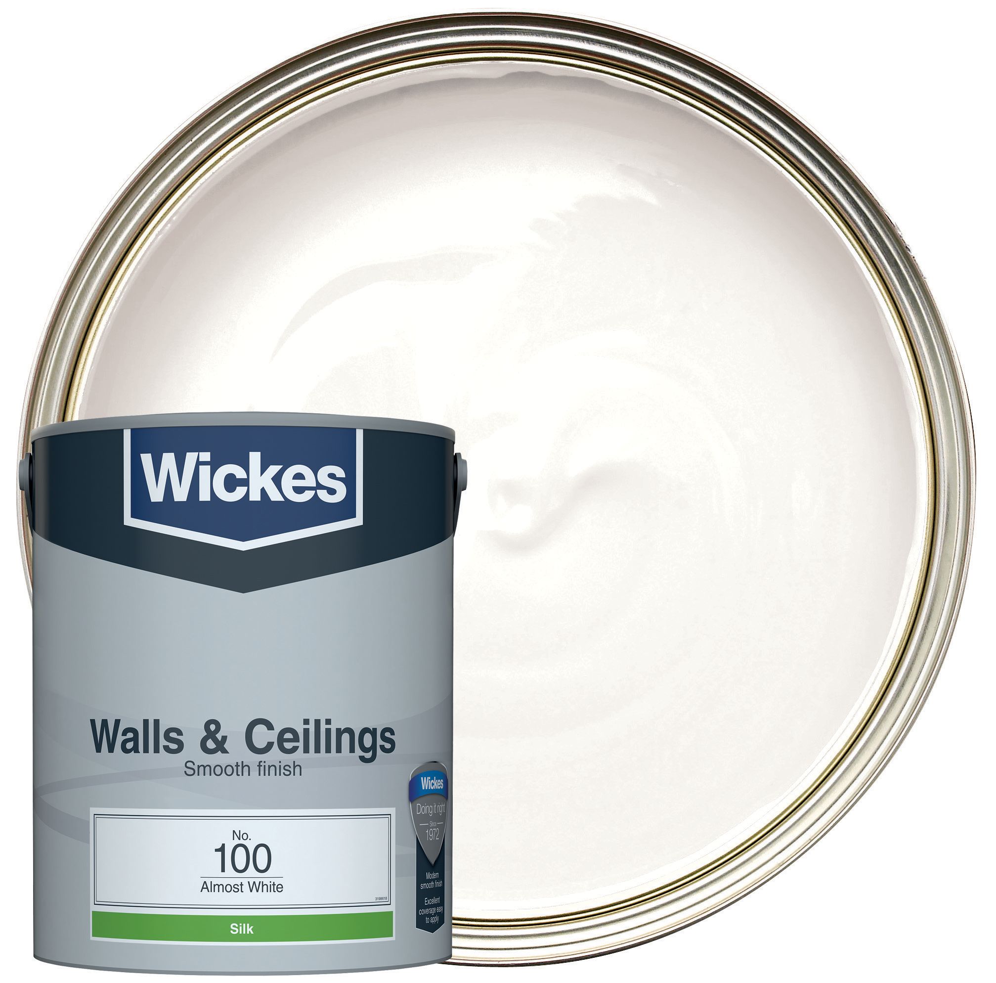 Wickes Vinyl Silk Emulsion Paint - Almost White No.100 - 5L