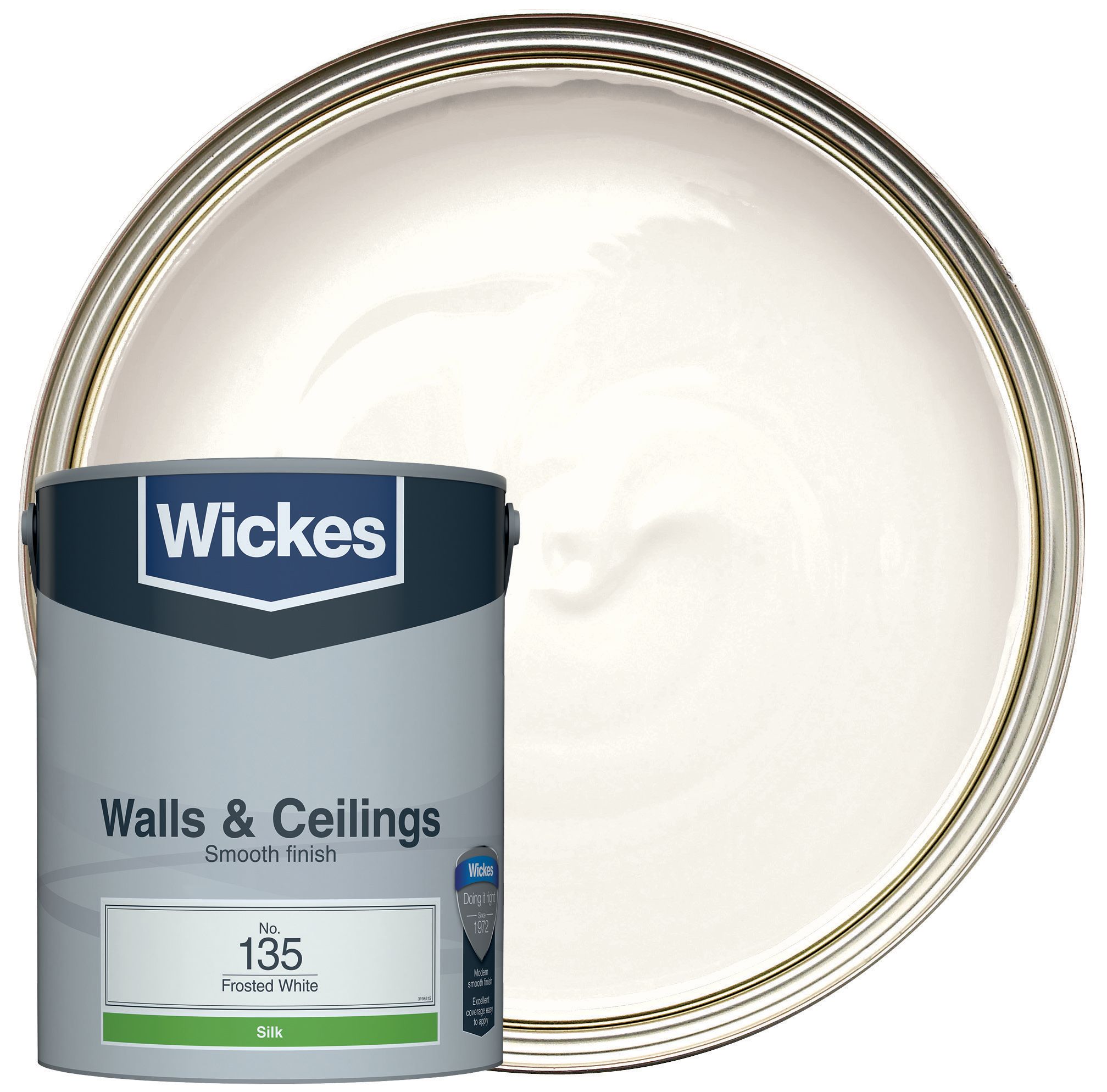 Wickes Vinyl Silk Emulsion Paint - Frosted White No.135 - 5L