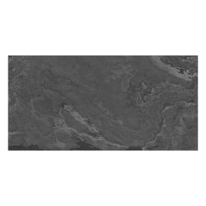 Wickes Black Slate Effect Ceramic Wall & Floor Tile - 670 x 333mm - Sample