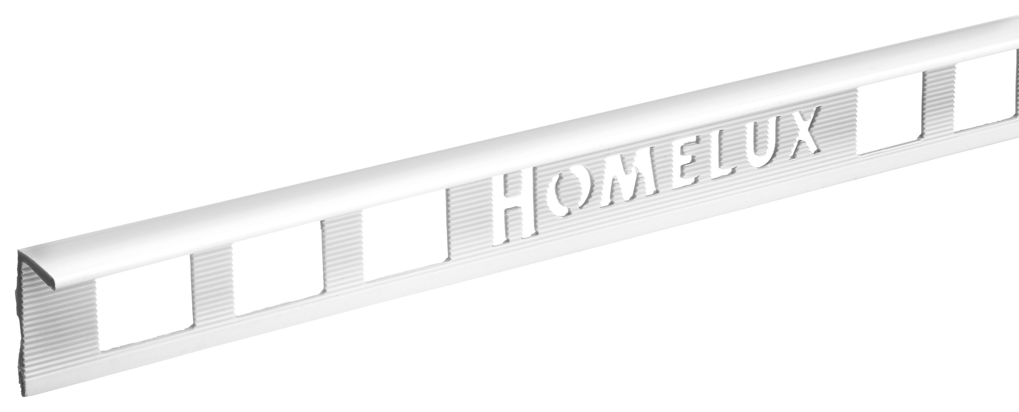 Homelux 8mm PVC Straight White Tile Trim - 2.5m