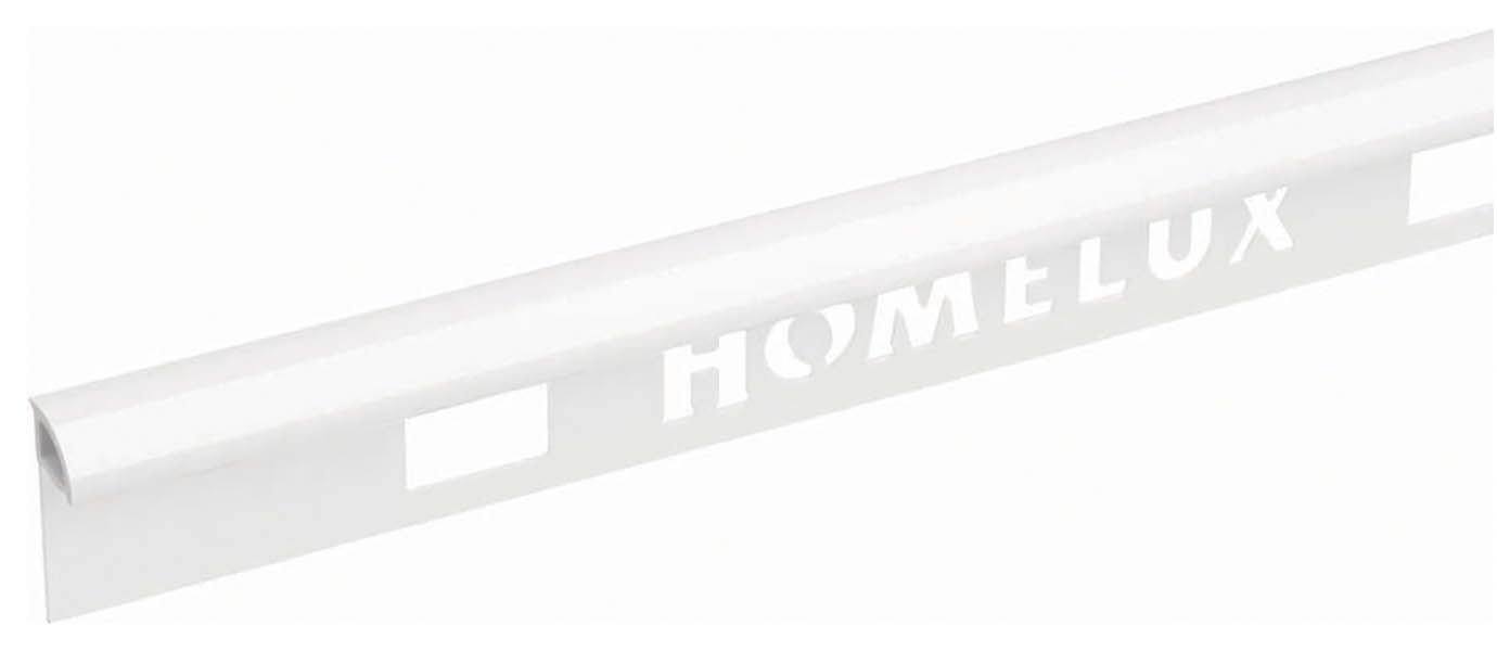 Homelux 8mm PVC Quadrant White Tile Trim - 2.44m
