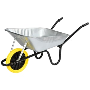 Walsall Barrow In A Box Galvanised Builders Wheelbarrow With Puncture Proof Wheel 85L