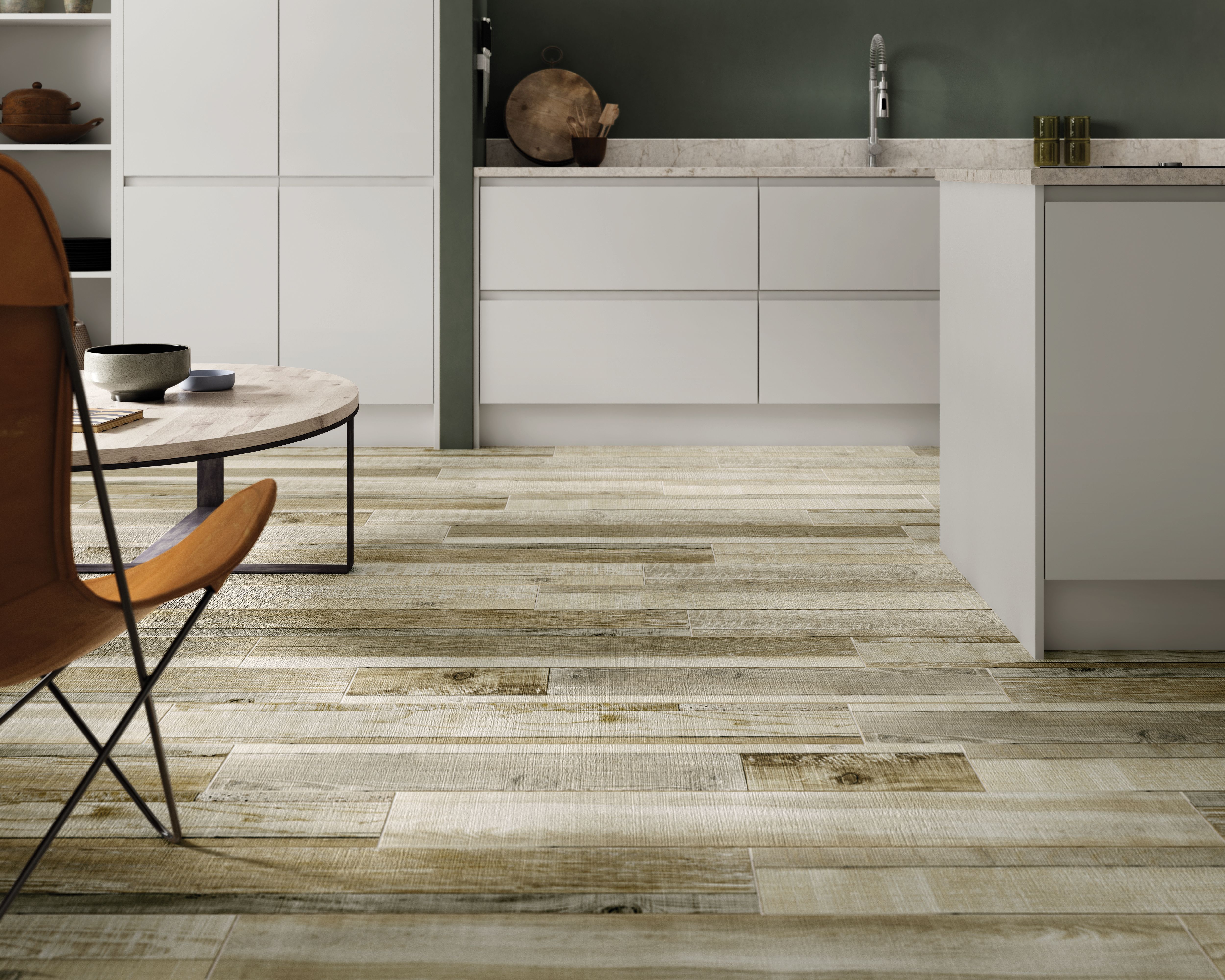 Wickes Boutique Kauri Natural Glazed Porcelain Wood Effect Wall & Floor Tile - 1140 x 200mm