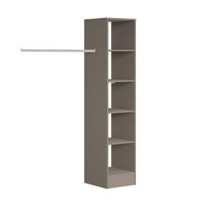 Spacepro Wardrobe Storage Kit Tower Unit - Stone Grey