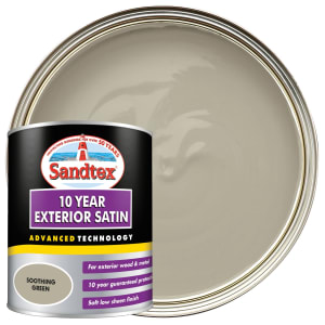 Sandtex 10 Year Exterior Satin Paint - Soothing Green - 750ml
