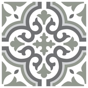 Wickes Melia Sage Patterned Ceramic Wall & Floor Tile - 200 x 200mm - Sample