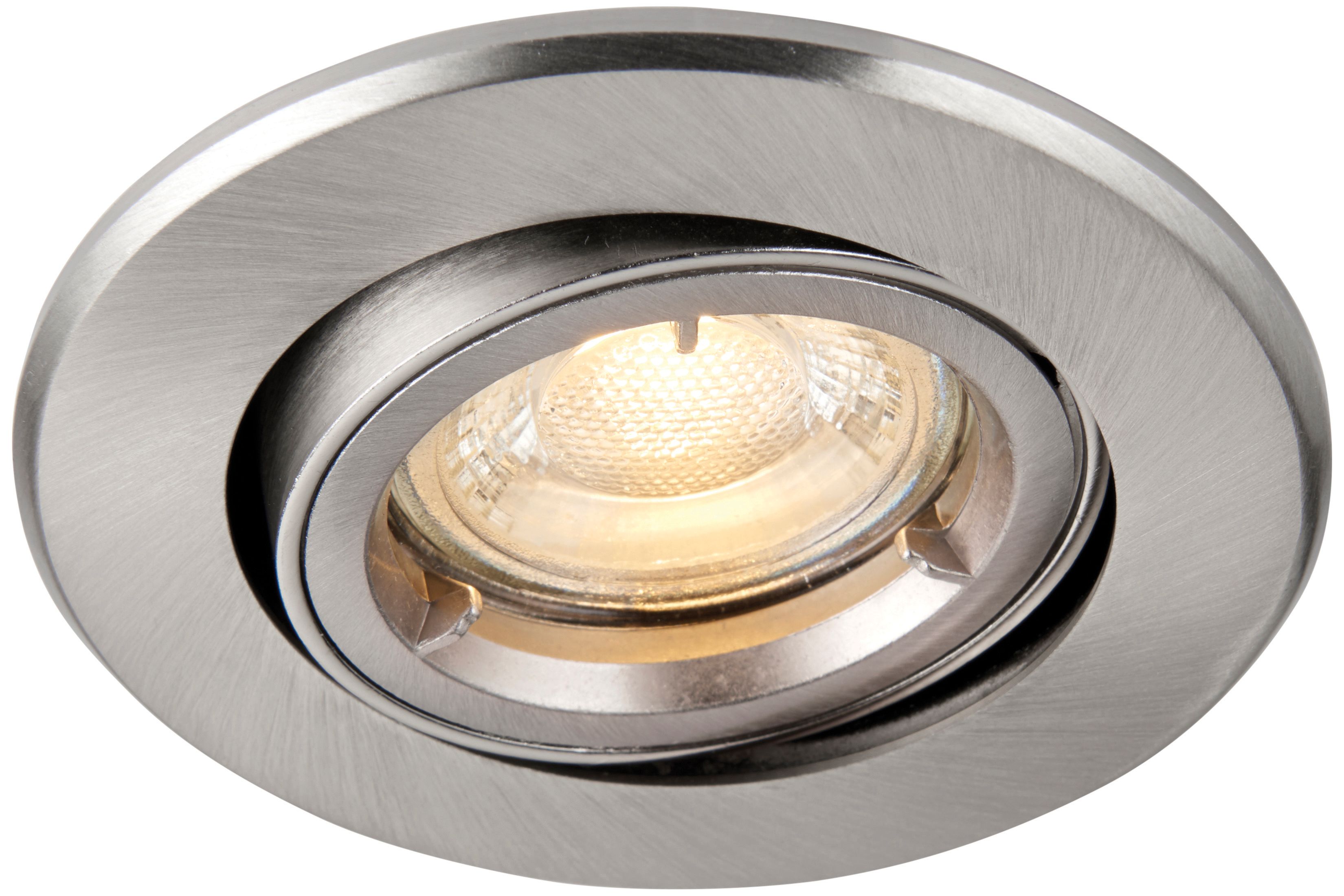 Saxby GU10 Satin Nickel Fire Rated Cast Adjustable Downlight - 50W