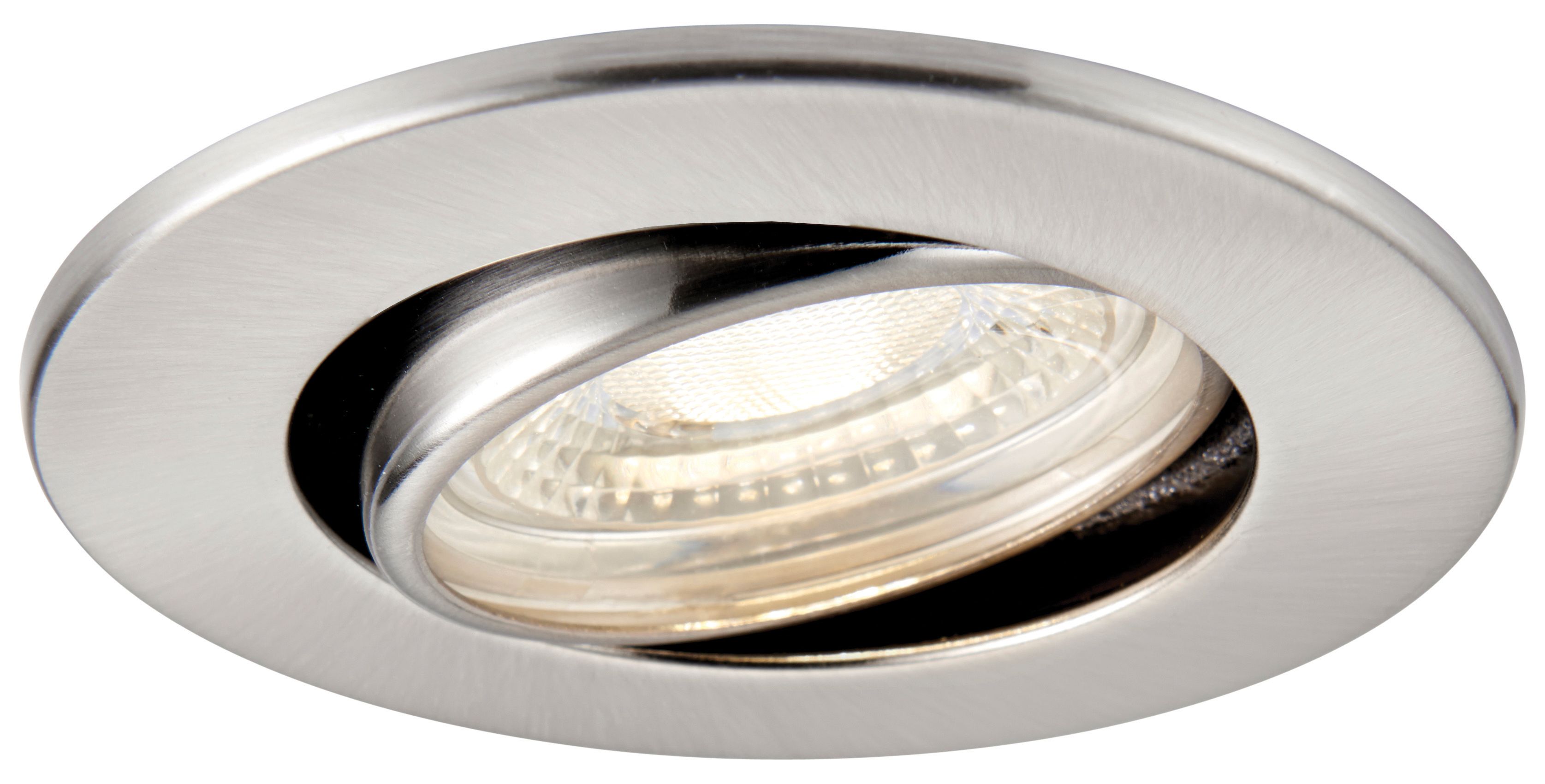 Saxby Integrated LED Fire Rated Adjustable Cool White Dimmable Downlight 500lm - Brushed Nickel