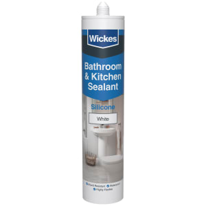 Wickes White Kitchen & Bathroom Silicone Sealant - 300ml
