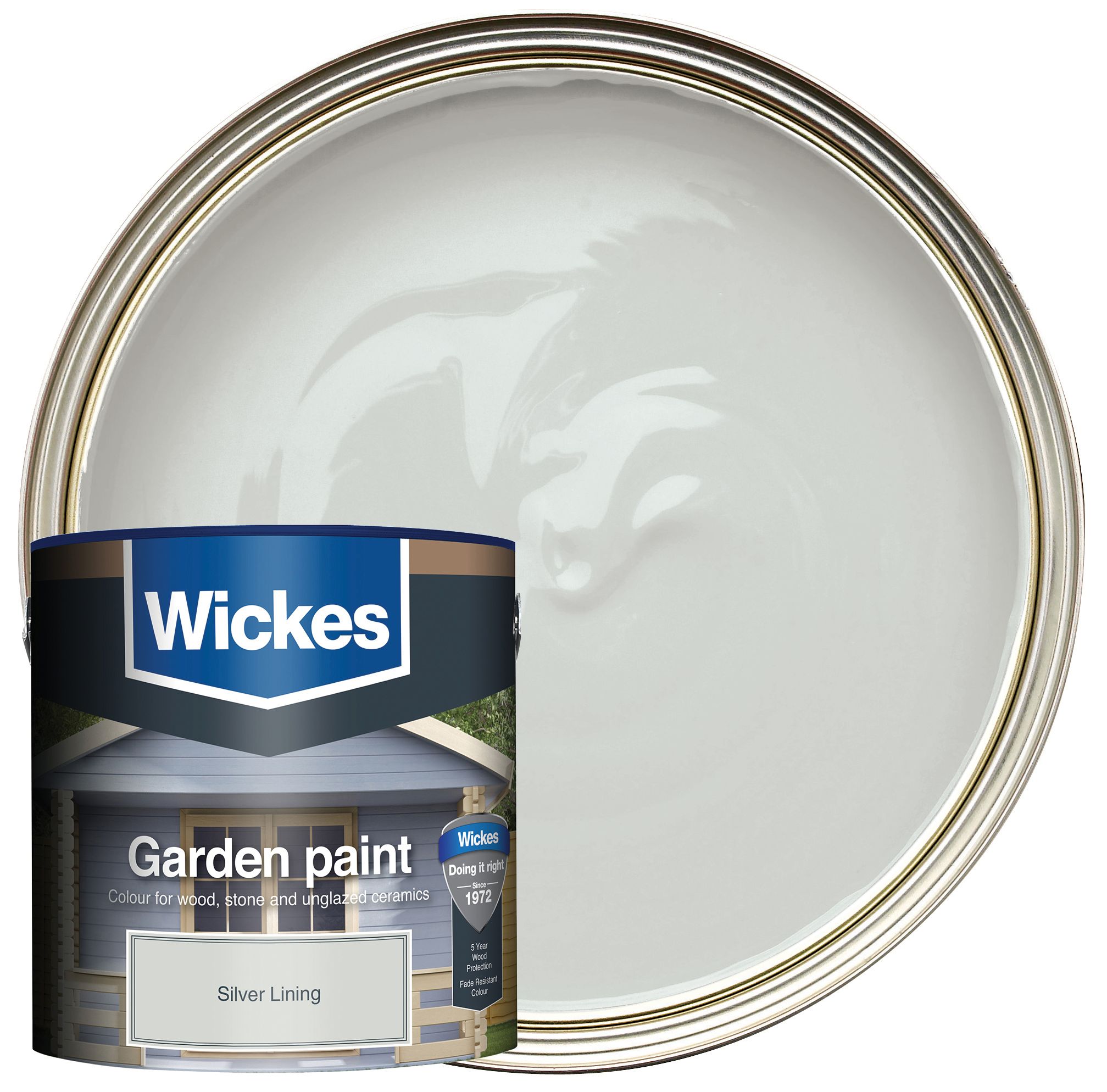 Wickes Garden Colour Matt Wood Treatment Silver Lining 2.5L