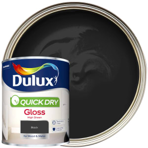Dulux Quick Dry Gloss Paint - Black - 750ml