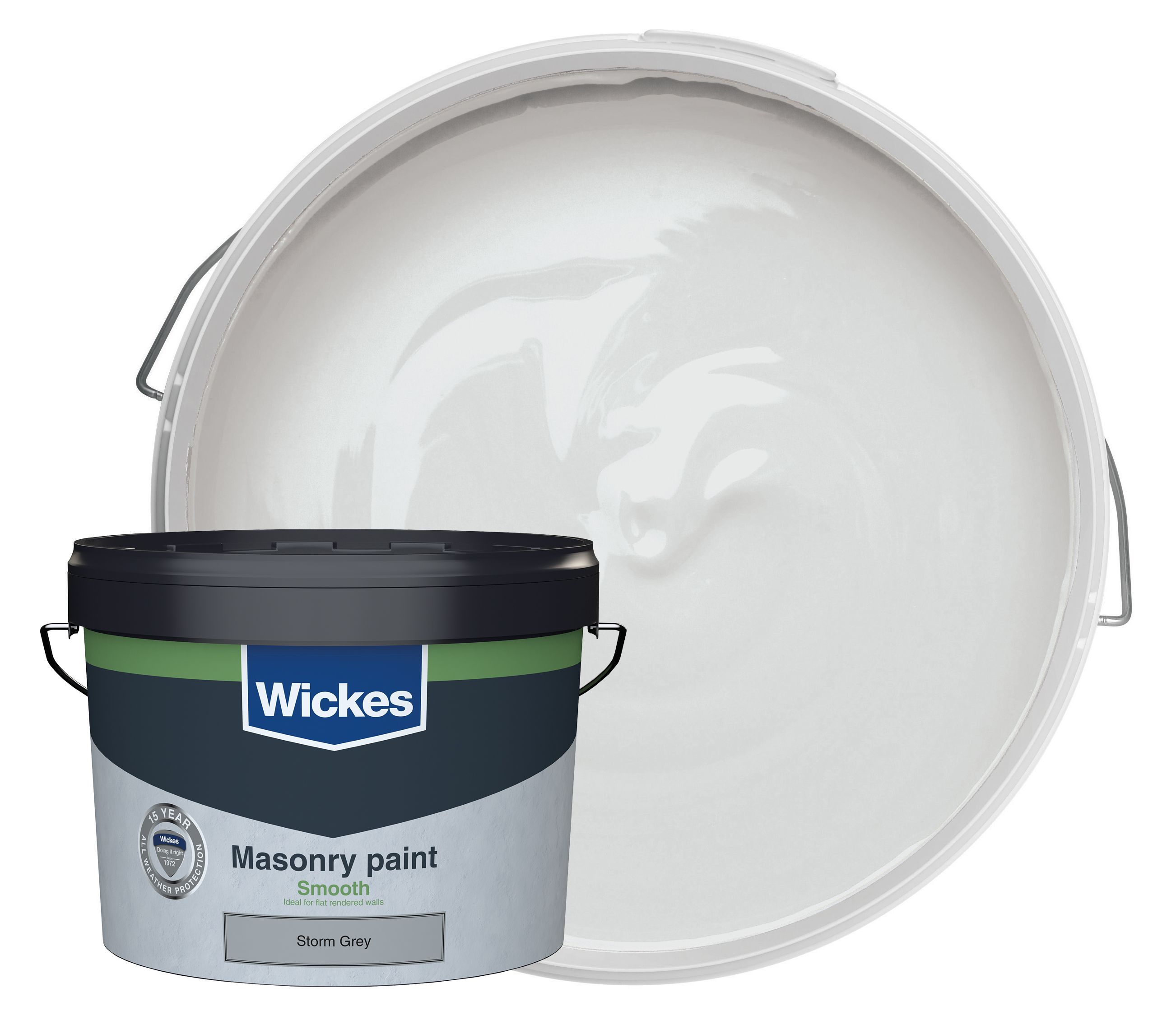Wickes Smooth Masonry Paint - Storm Grey - 10L