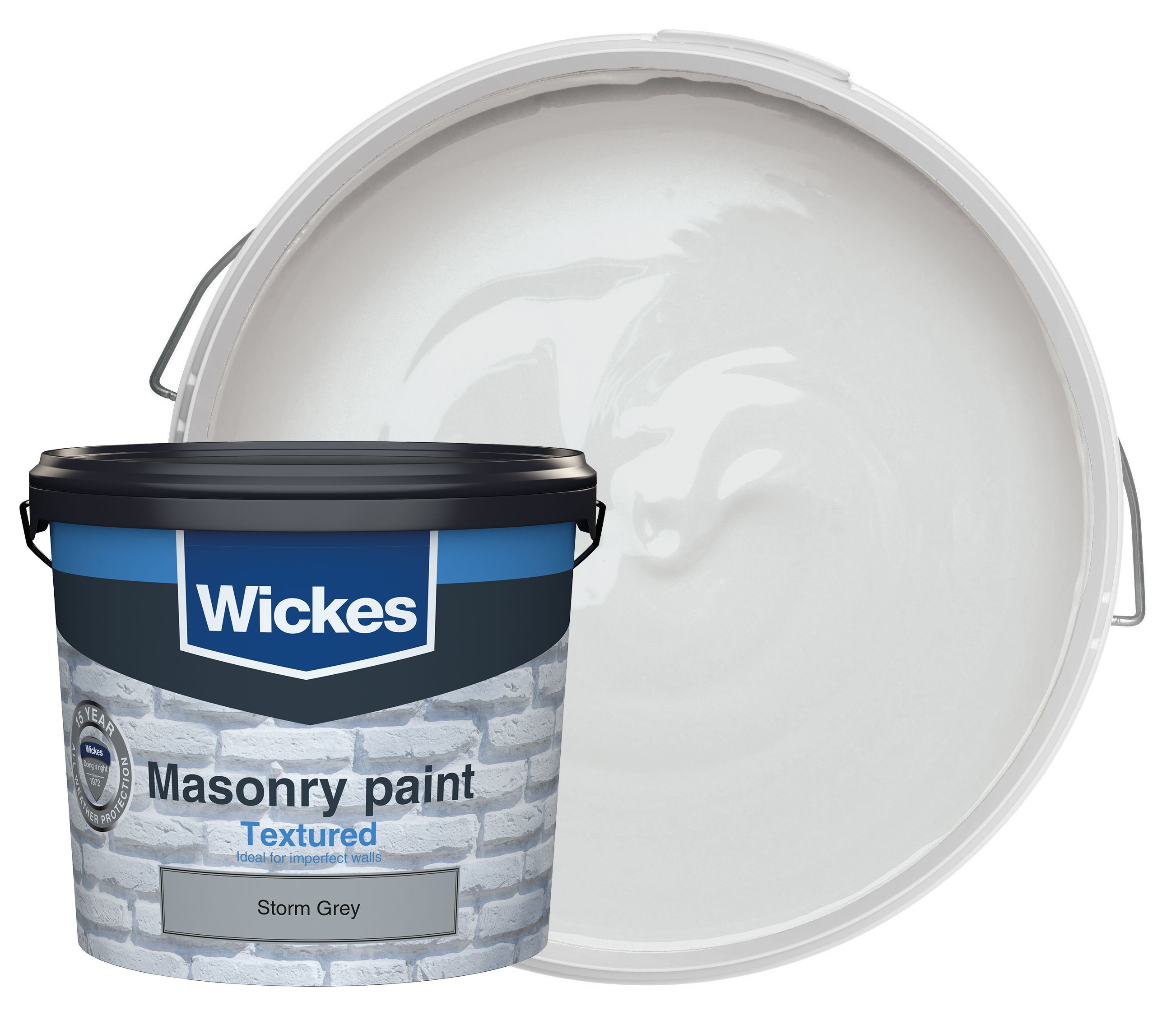 Wickes Textured Masonry Paint - Storm Grey - 5L