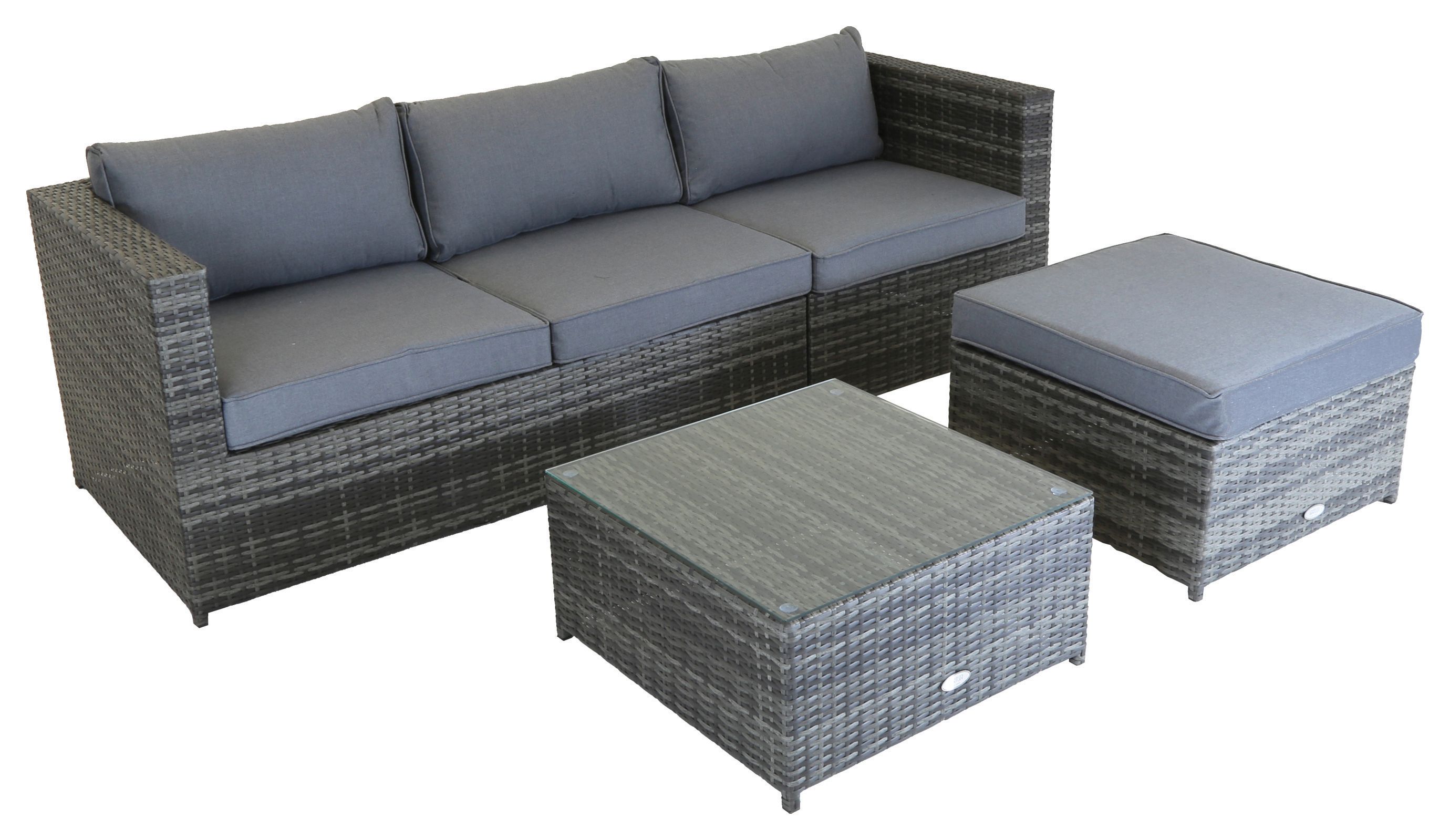 Charles Bentley Corner Sofa Garden Lounge Set - Grey