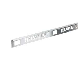 Homelux 10mm Metal Straight Silver Tile Trim - 2.44m