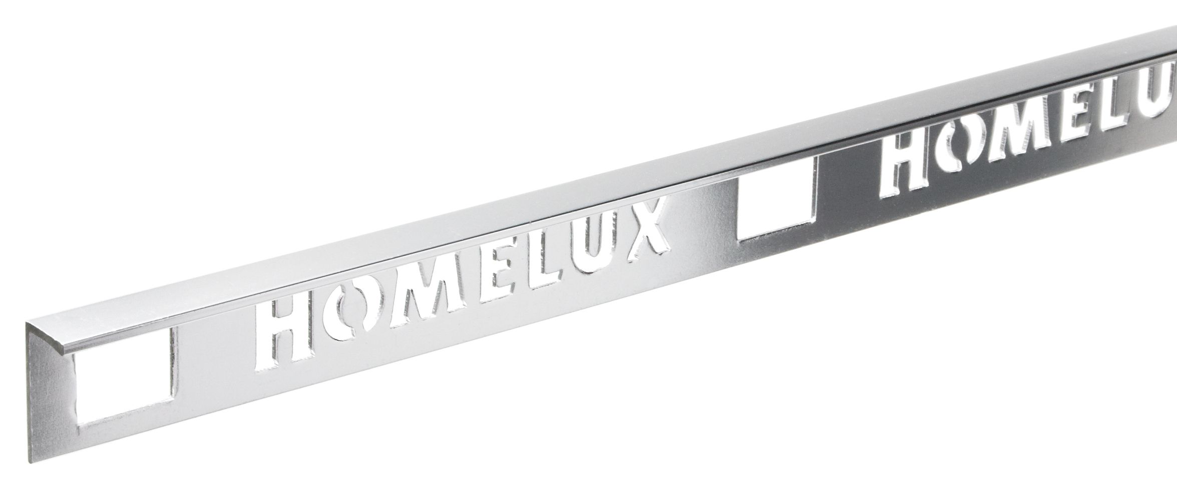 Homelux 12.5mm Metal Straight Silver Tile Trim - 2.44m