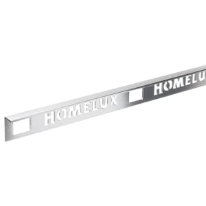 Homelux 12.5mm Metal Straight Silver Tile Trim - 2.44m