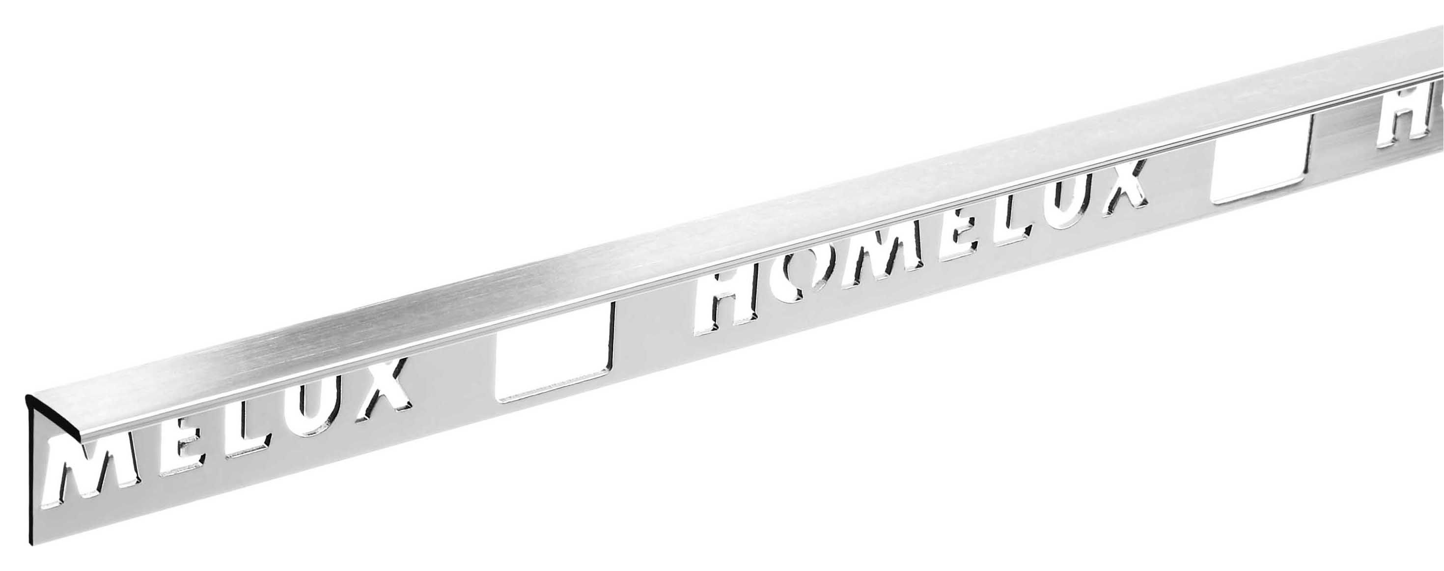 Homelux 8mm Metal Straight Stainless Steel Tile Trim - 2.44m