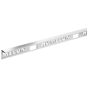Homelux 8mm Metal Straight Stainless Steel Tile Trim - 2.44m