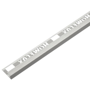 Homelux 12mm Metal Square Stainless Steel Square Tile Trim - 2.44m
