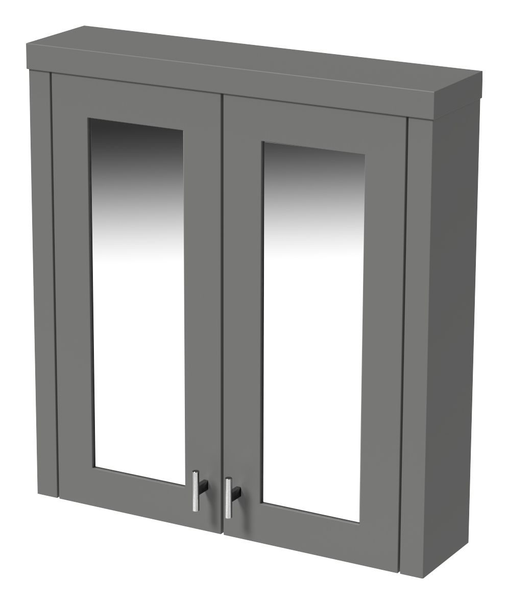 Wickes Hayman Dove Grey Traditional Mirror Cabinet - 700 x 650mm