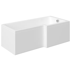 Wickes Veroli L-Shaped Reinforced Right Hand Shower Bath - 1700 x 850mm
