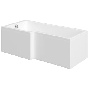 Wickes Veroli L-Shaped Reinforced Left Hand Shower Bath - 1700 x 850mm