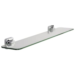Croydex Flexi-Fix Shoreditch Bathroom Glass Shelf - Chrome