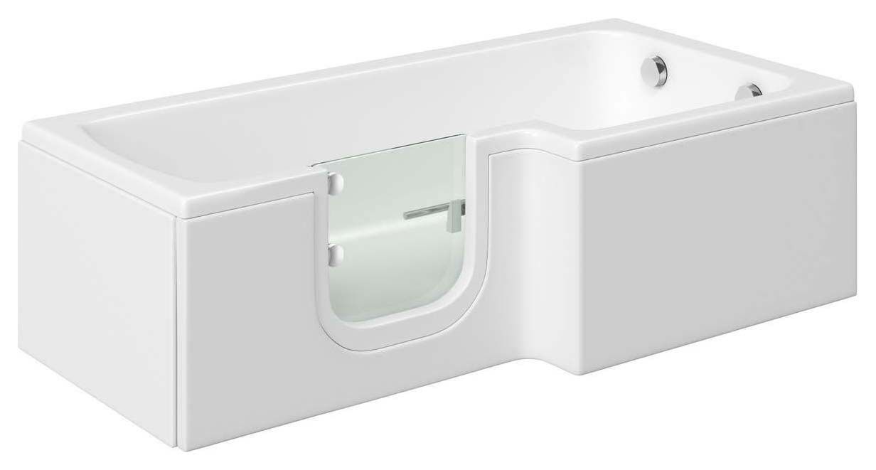 Wickes Solarna L-Shaped Left Hand Easy Access Bath - 1700 x 850mm