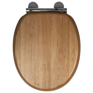 Croydex Flexi-Fix Hartley Toilet Seat - Light Oak Effect