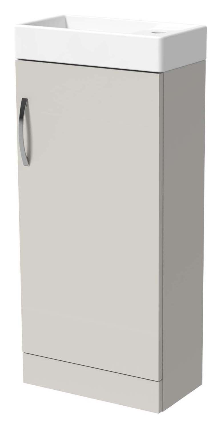 Wickes Grey Gloss Compact Vanity Unit & Basin - 905 x 405mm