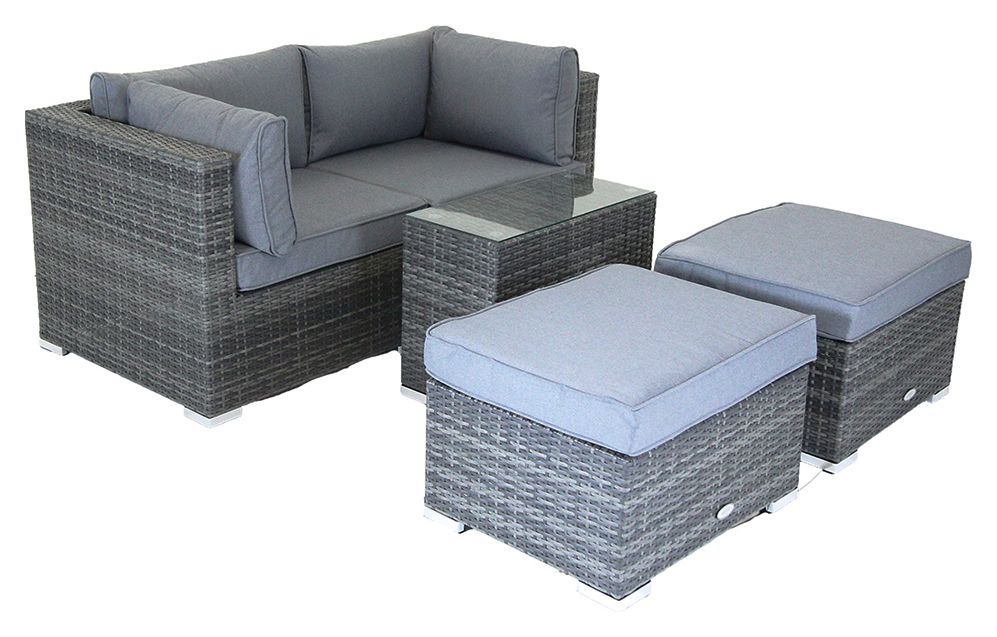 Charles Bentley Multi-Functional Contemporary Garden Lounge Set - Grey