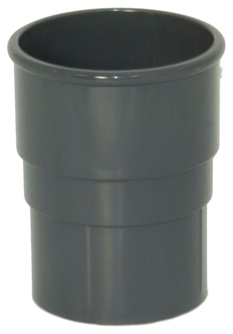 FloPlast 68mm Round Line Downpipe Socket - Anthracite Grey