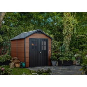 Keter Newton Brown Double Door Outdoor Apex Garden Storage Shed - 7.5 x 9ft