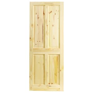 Wickes Chester 4 Panel Knotty Pine Fire Door - 1981 mm
