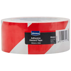Wickes Hazard Red & White Marking Tape - 50mm x 33m