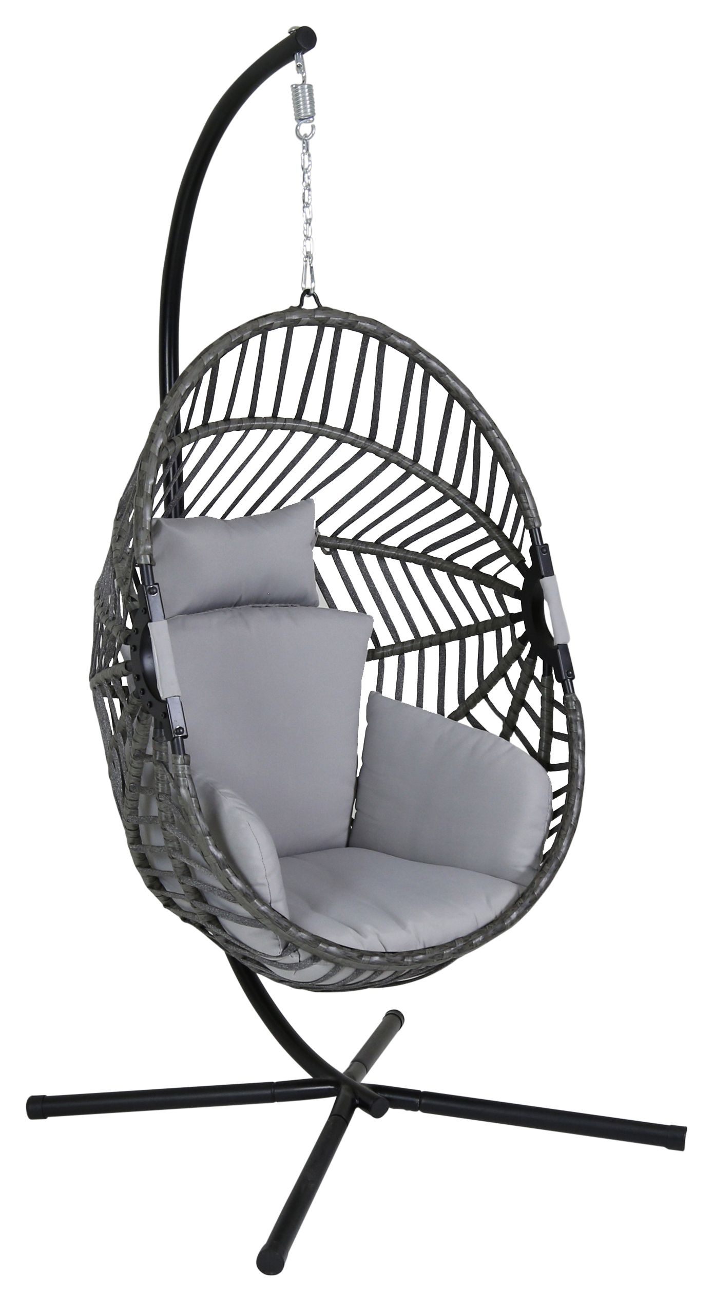 Charles Bentley Egg Shaped Garden Swing Chair - Grey