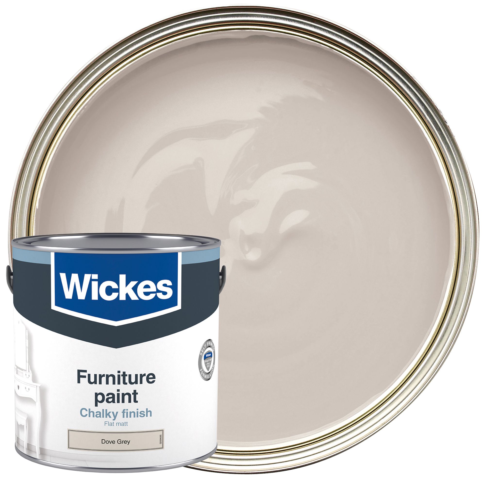 Wickes Flat Matt Furniture Paint - Dove Grey - 2.5L
