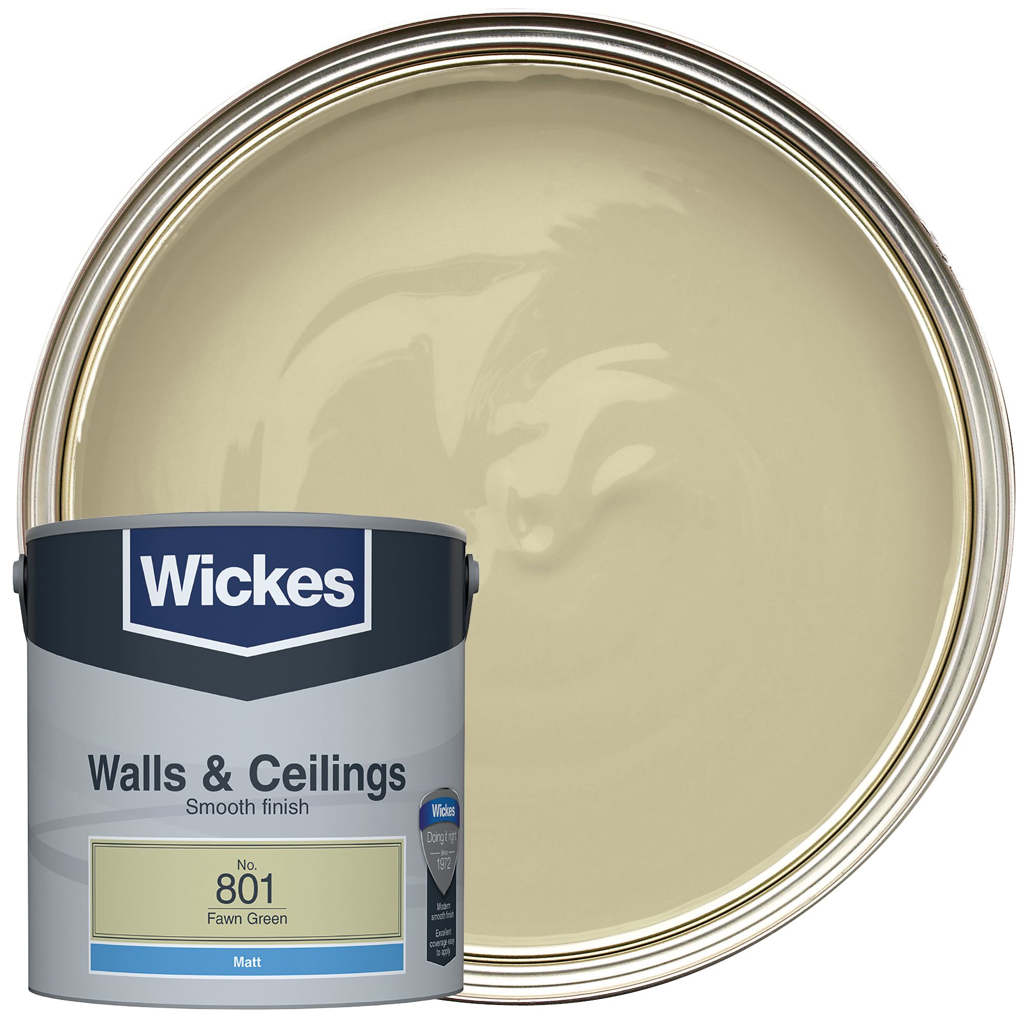 Wickes Vinyl Matt Emulsion Paint - Fawn Green No.801 - 2.5L
