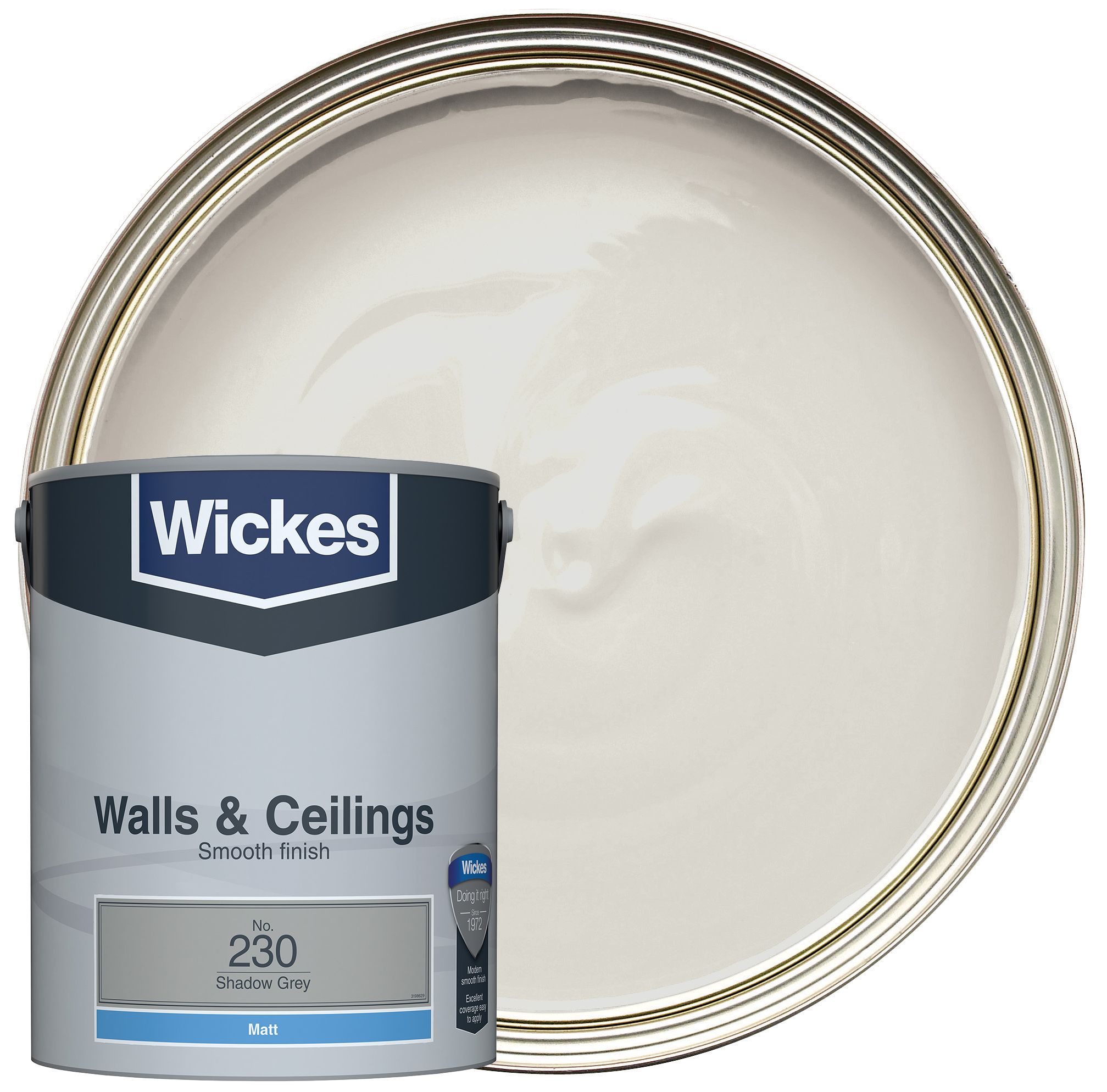 Wickes Vinyl Matt Emulsion Paint - Shadow Grey No.230 - 5L