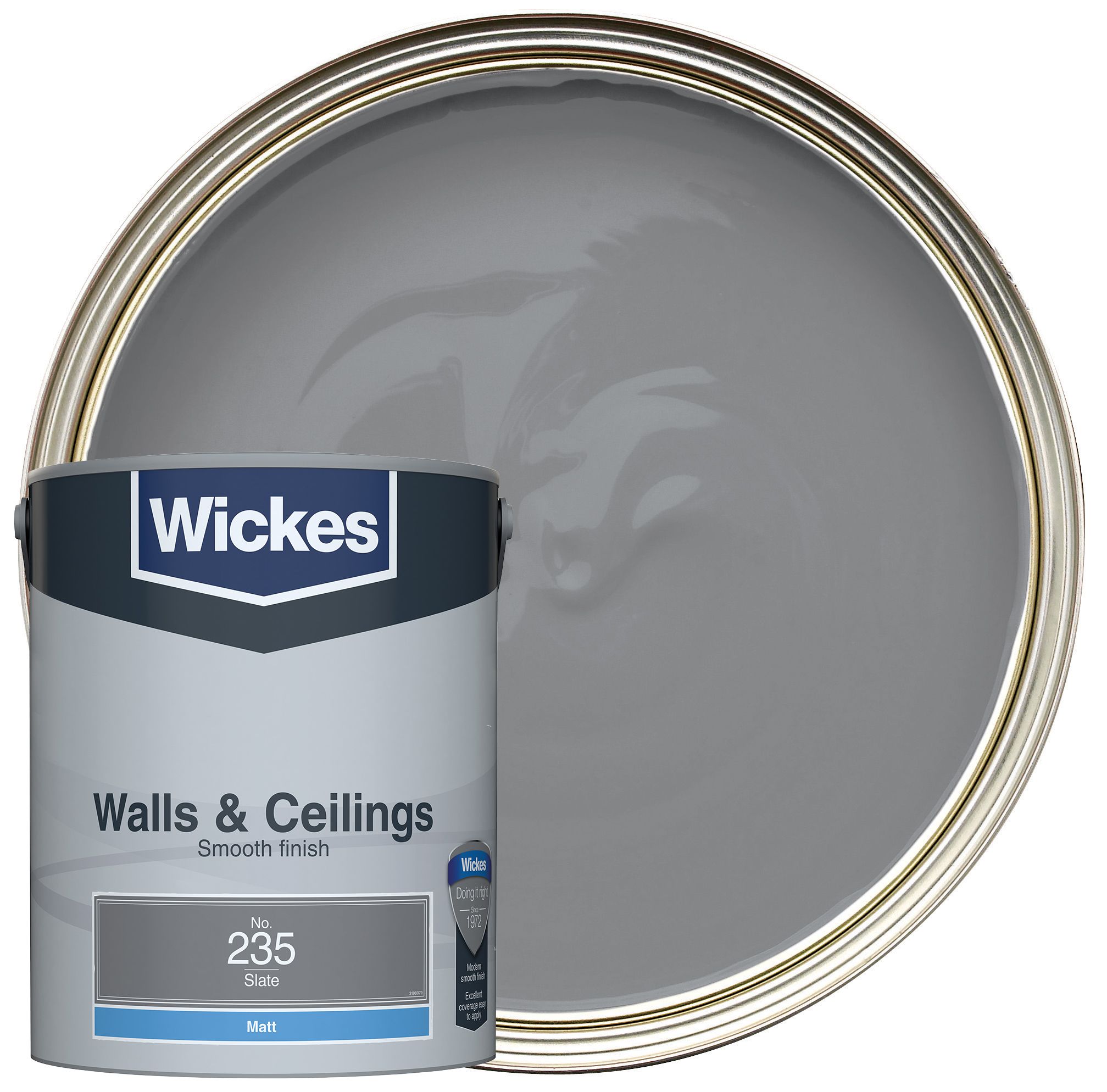 Wickes Vinyl Matt Emulsion Paint - Slate No.235 - 5L