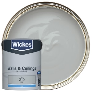 Wickes Vinyl Matt Emulsion Paint - Steel No.210 - 5L