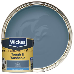 Wickes Tough & Washable Matt Emulsion Paint - Turkish Blue No.941 - 2.5L