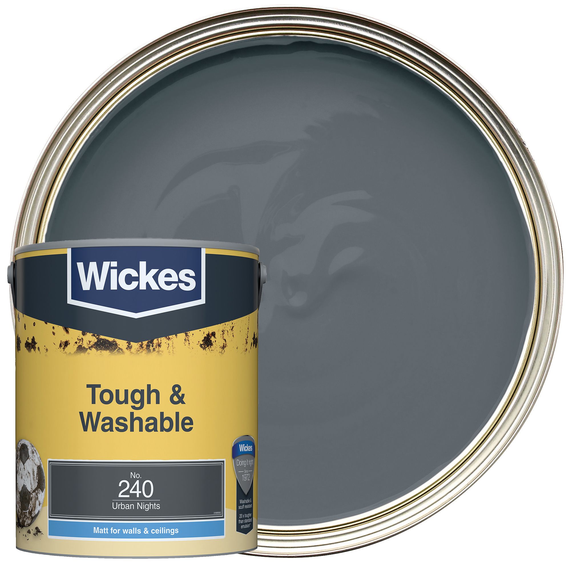 Wickes Tough & Washable Matt Emulsion Paint - Urban Nights No.240 - 5L