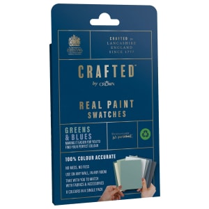 CRAFTED by Crown Flat Matt Real Paint Swatch - Green & Blue - Pack of 8
