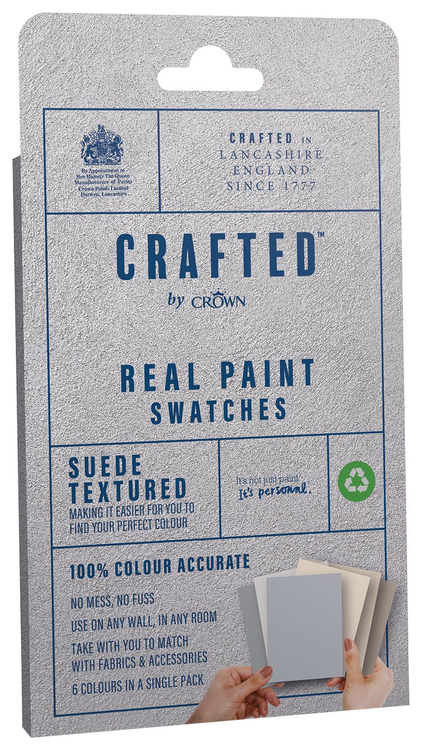 CRAFTED by Crown Flat Matt Real Paint Swatch - Subtle Textured - Pack of 6