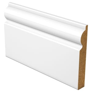Wickes Torus Fully Finished Satin White Skirting - 18 x 144 x 4200mm