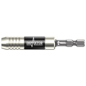 Wera 897/4 IMP Impaktor TriTorsion Bit Holder with Retaining Ring and Magnet - 1/4in Hex x 75mm