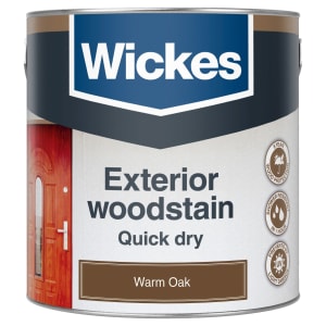 Wickes Exterior Quick Dry Woodstain - Warm Oak - 2.5L