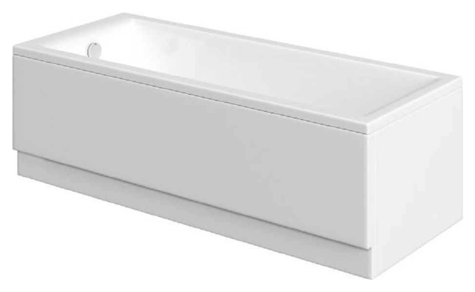 Wickes Camisa Right Hand 14 Jet Double Ended Reinforced LED Light Whirlpool Bath - 1700 x 750mm